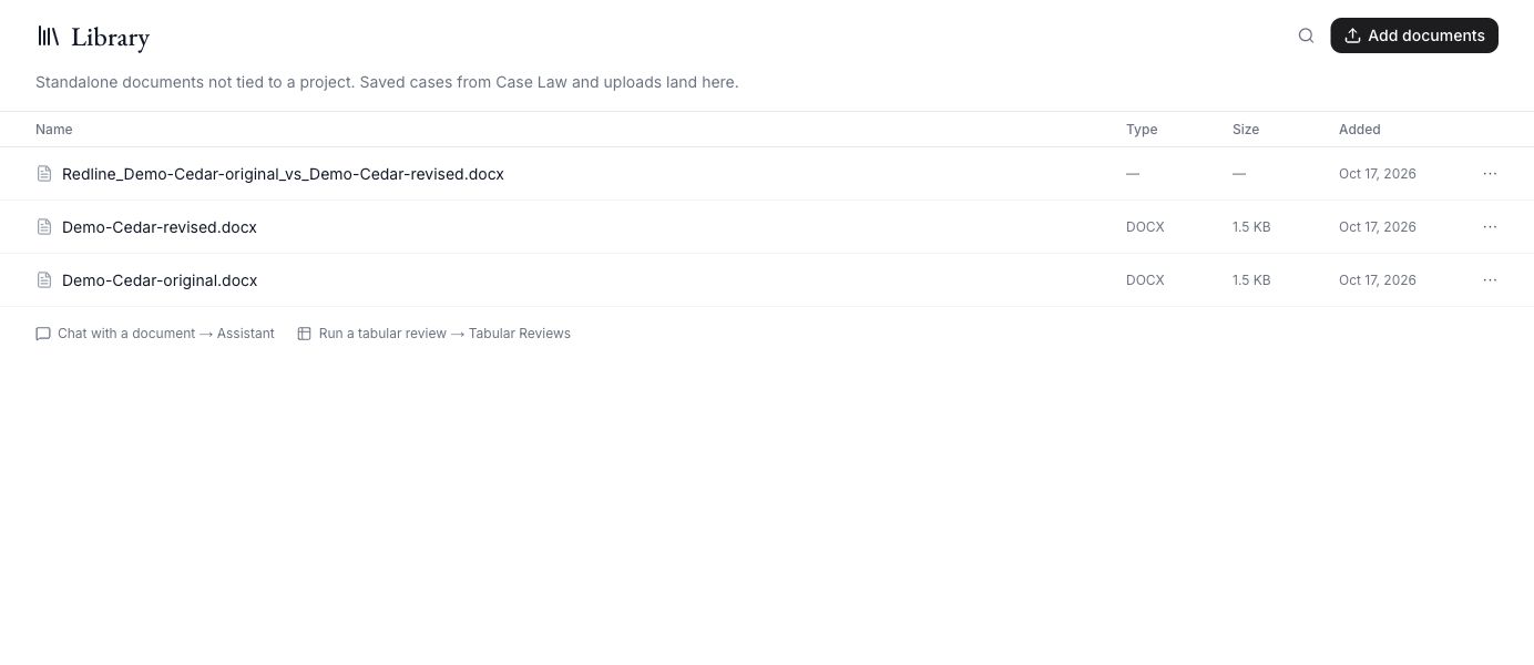 Document Library in the Caleto app