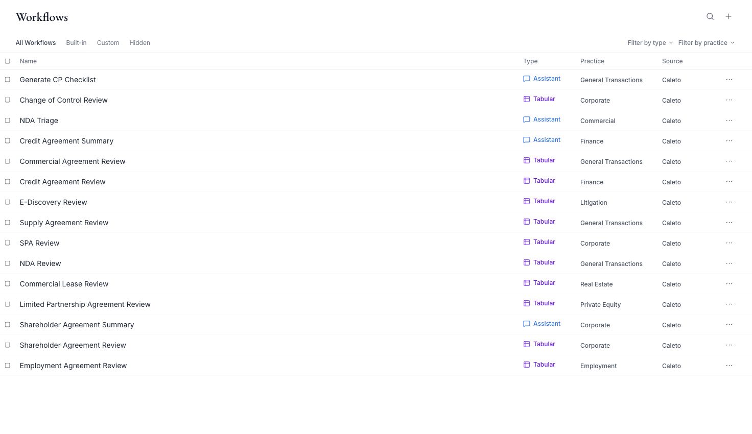 Reusable Workflows in the Caleto app